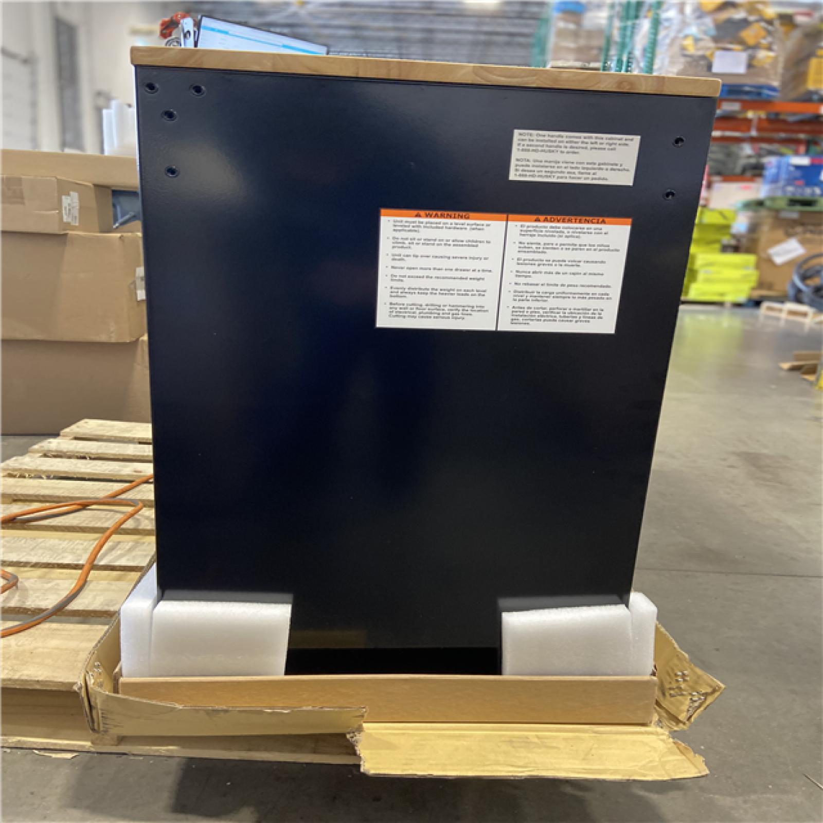 DALLAS LOCATION - Husky Tool Storage 46 in. W x 18 in. D 9-Drawer Mobile Workbench Cabinet in Gloss Black