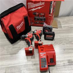AS-IS Milwaukee M18 18V Lithium-Ion Brushless Cordless Compact Drill/Impact Combo Kit