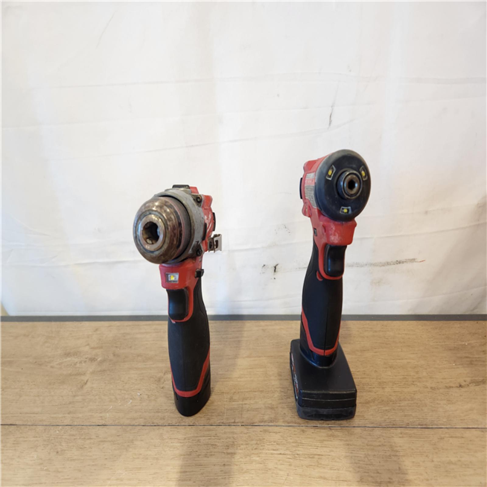 AS-IS- Milwaukee 12V Brushless Hammer Drill and Impact Driver Combo Kit