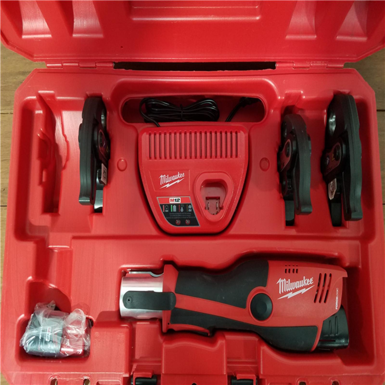 California AS-IS Milwaukee M12 Force Logic Press Tool Kit, Includes (2) Batteries, Charger & Hard Case