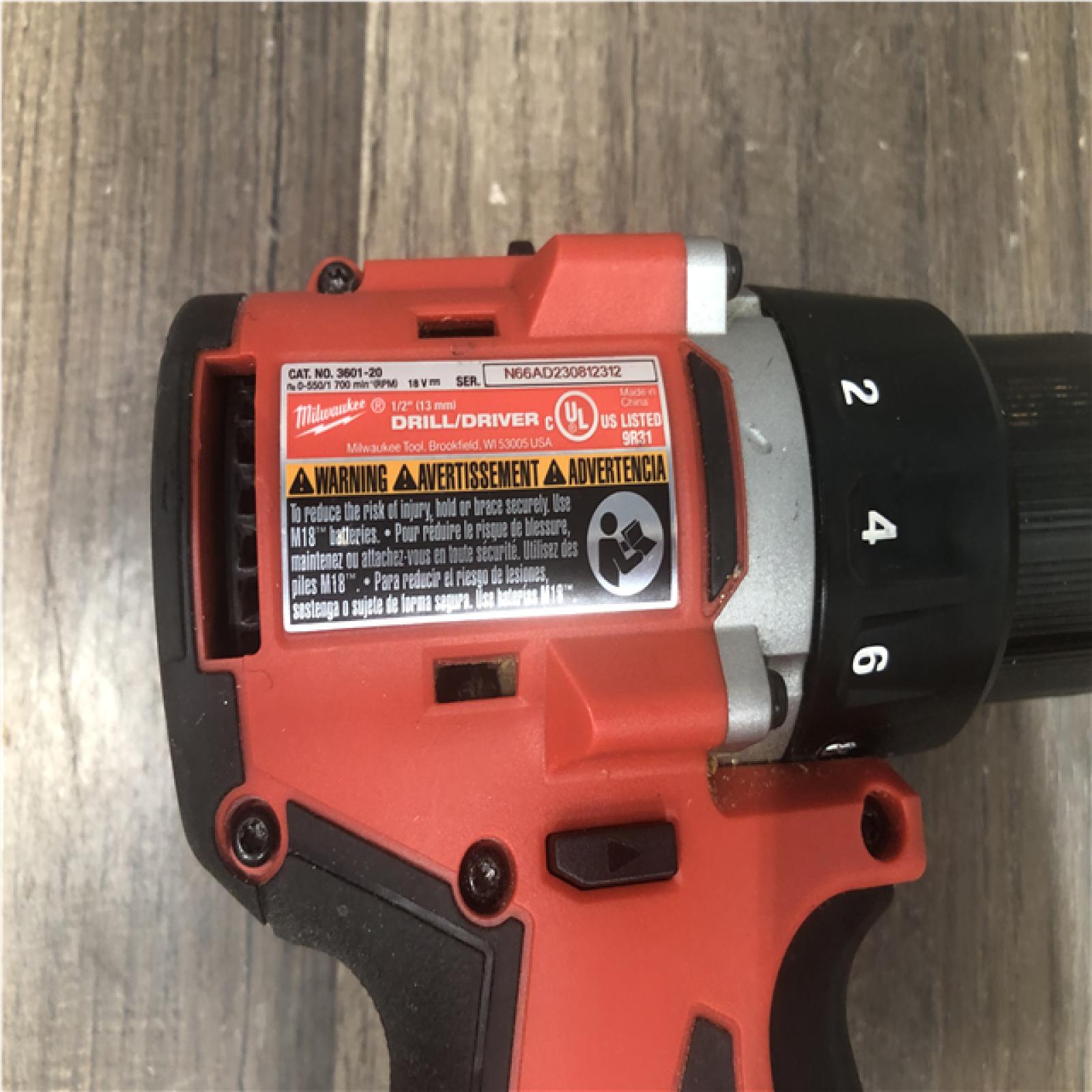 AS-IS Milwaukee 18V Lithium-Ion Brushless Cordless 1/2 in. Compact Drill/Driver (Tool-Only)