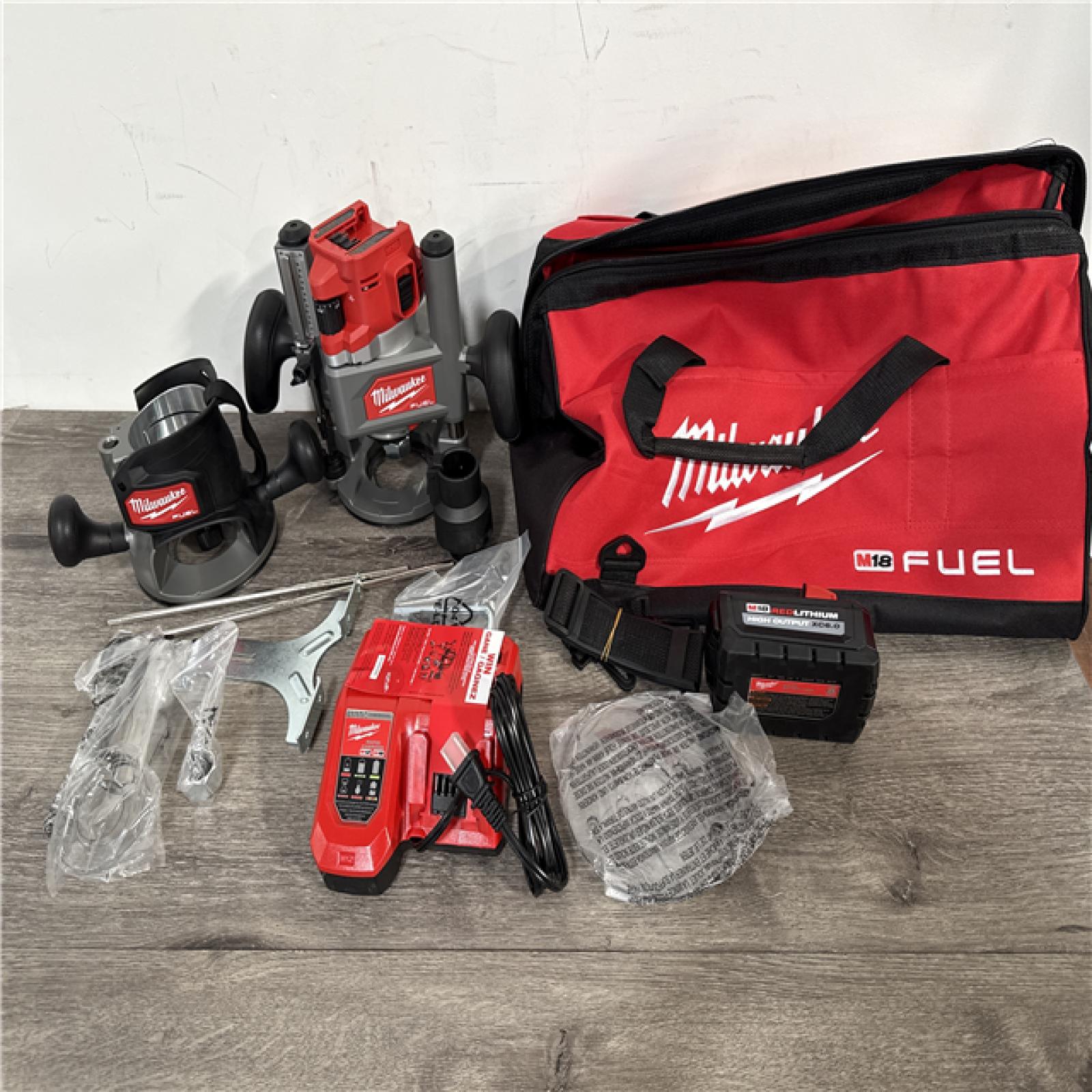 California NEW Milwaukee 1/2 Router Multi-Base Kit  Includes (1) Battery  Charger & Bag