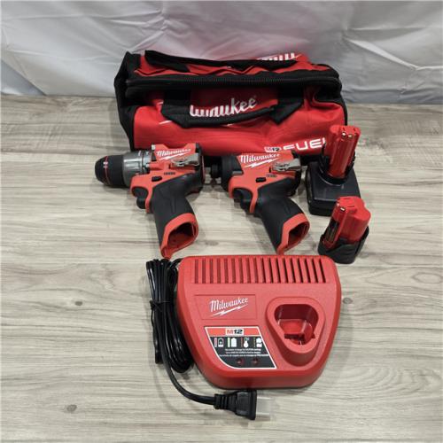 LIKE NEW! - Milwaukee 3497-22 12V Brushless Hammer Drill and Impact Driver Combo Kit