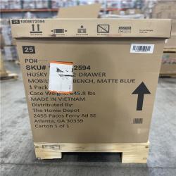 DALLAS LOCATION - Husky Tool Storage Heavy Duty 84 in. W x 24 in. D Matte Blue Mobile Workbench Cabinet