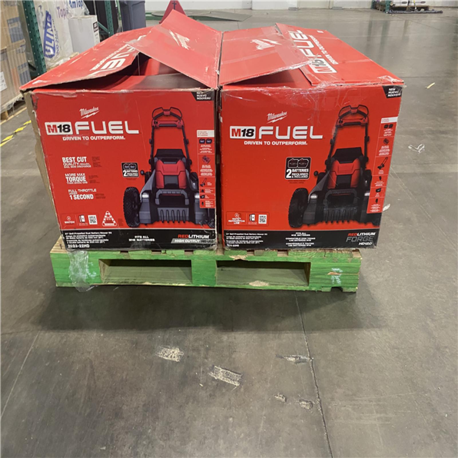Dallas Location - As-Is 	Milwaukee 18 FUEL 21 Self-Propelled Dual Battery Mower Kit (Lot Of 2)