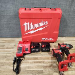 HOUSTON LOCATION - AS - IS Milwaukee FUEL 18V Lithium-Ion Brushless Cordless Hammer Drill and Impact Driver Combo Kit