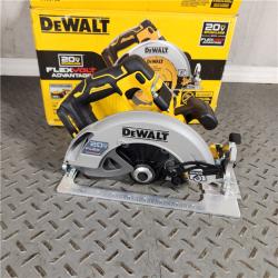 Houston location- AS-IS Dewalt 20V MAX 7-1/4 Brushless Cordless Circular Saw with Flexvolt Advantage Bare Tool Only appears in new condition