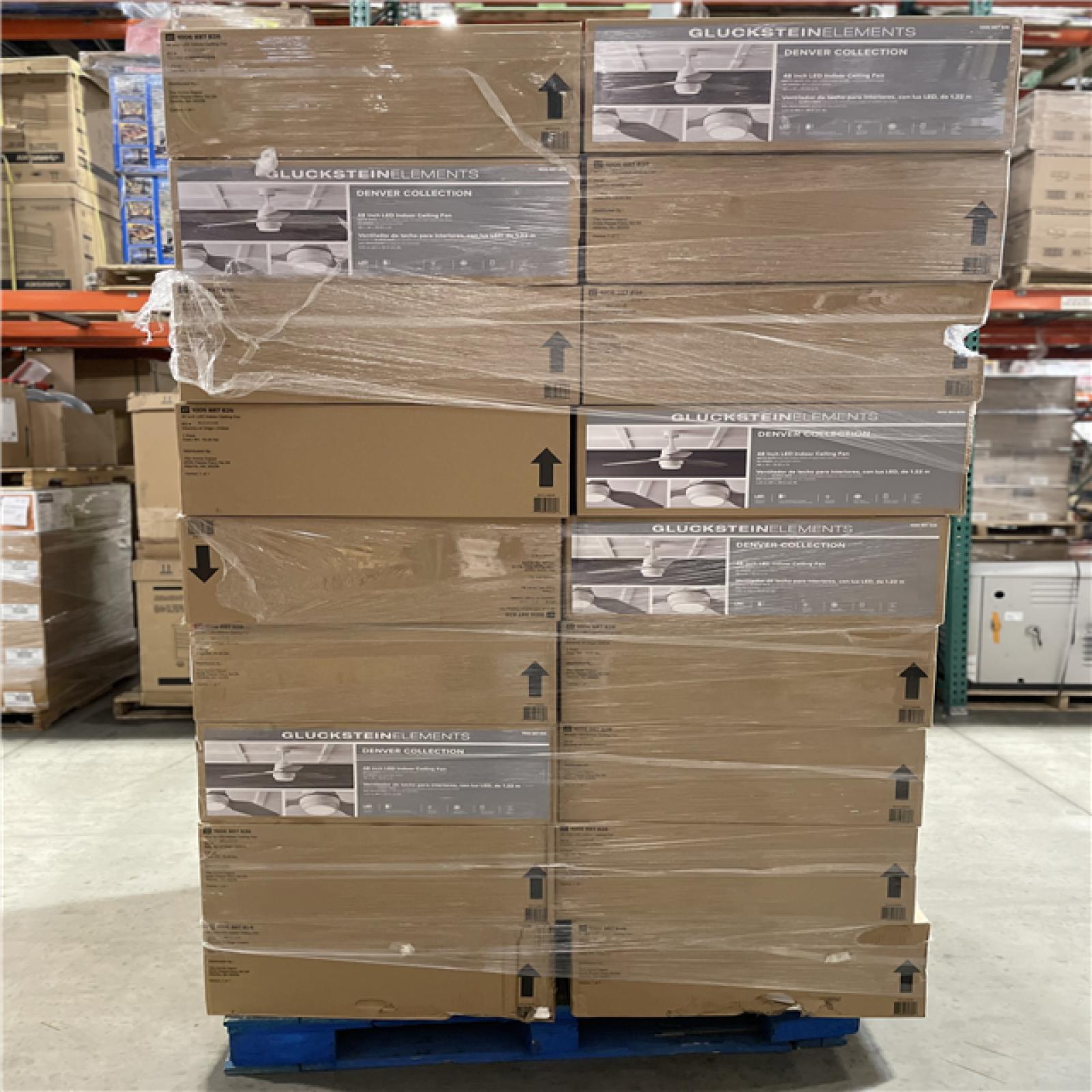 DALLAS LOCATION - Denver 48 in. Integrated LED Indoor White Ceiling Fan with Remote PALLET-(48 UNITS)