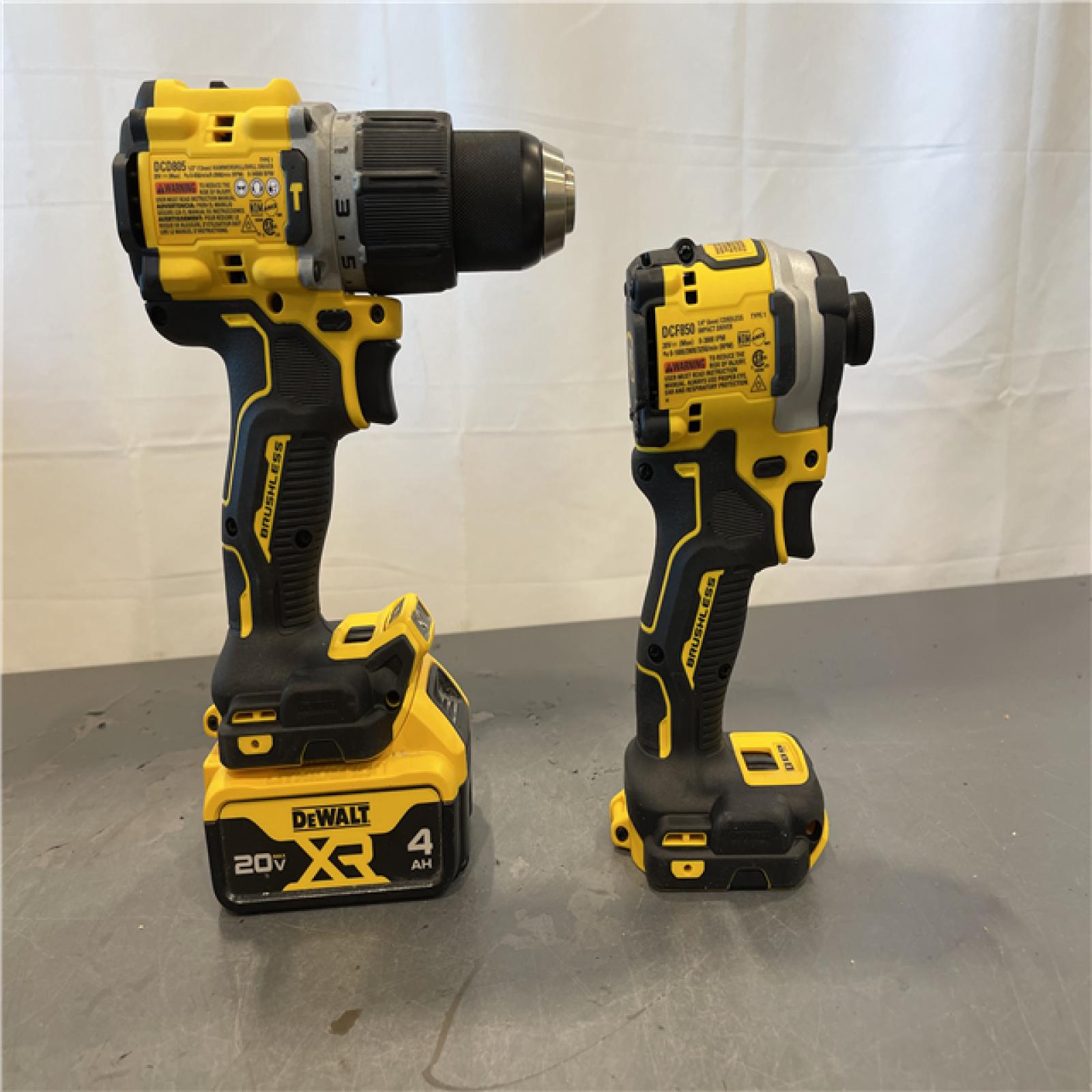 AS-IS - DEWALT 20V MAX XR Hammer Drill and ATOMIC Impact Driver 2 Tool Cordless Combo Kit