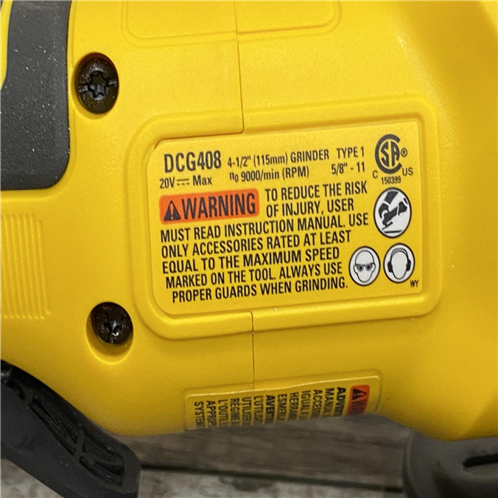 AS-IS DEWALT 20V MAX Cordless Brushless 4-1/2 in. Angle Grinder with Paddle Switch (Tool Only)