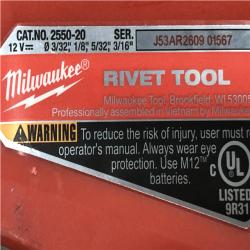 AS-IS Milwaukee 12-Volt Lithium-Ion Cordless Rivet Tool (Tool-Only)