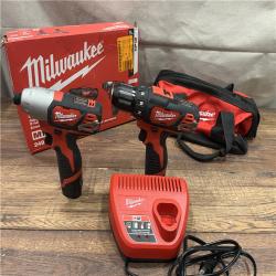 AS-IS M12 12V Lithium-Ion Cordless Drill Driver/Impact Driver Combo Kit with Two 1.5Ah Batteries, Charger and Bag (2-Tool)