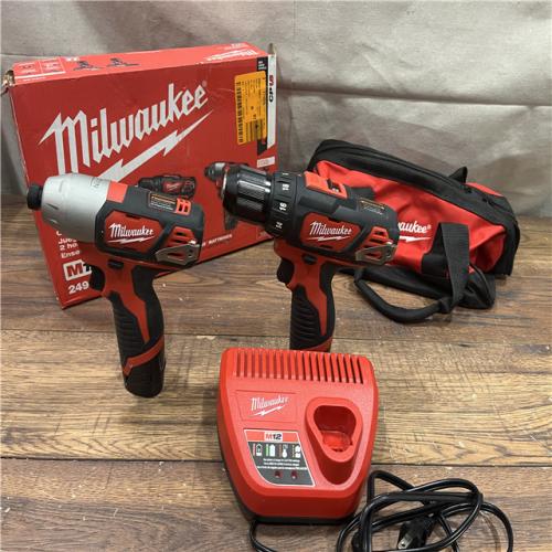 AS-IS M12 12V Lithium-Ion Cordless Drill Driver/Impact Driver Combo Kit with Two 1.5Ah Batteries, Charger and Bag (2-Tool)