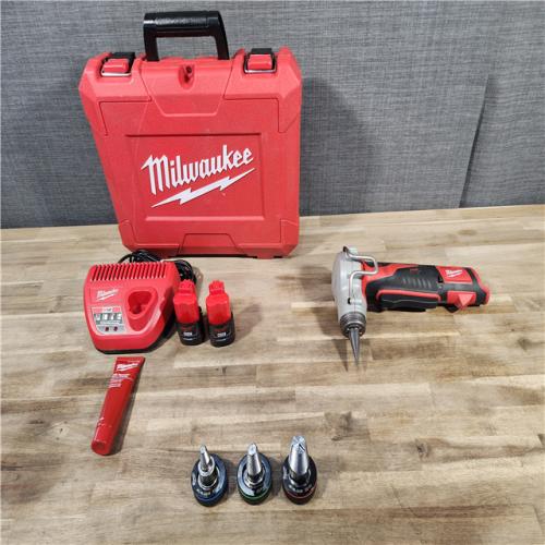 HOUSTON LOCATION - AS-IS Milwaukee M12 12-Volt Lithium-Ion Cordless PEX Expansion Tool Kit with (2) Batteries, (3) Expansion Heads and Hard Case