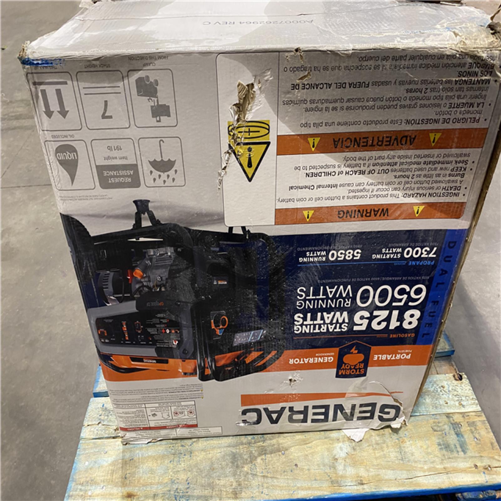 Dallas Location - As-Is Generac 8125 / 6500-Watt Gasoline Powered Portable Generator