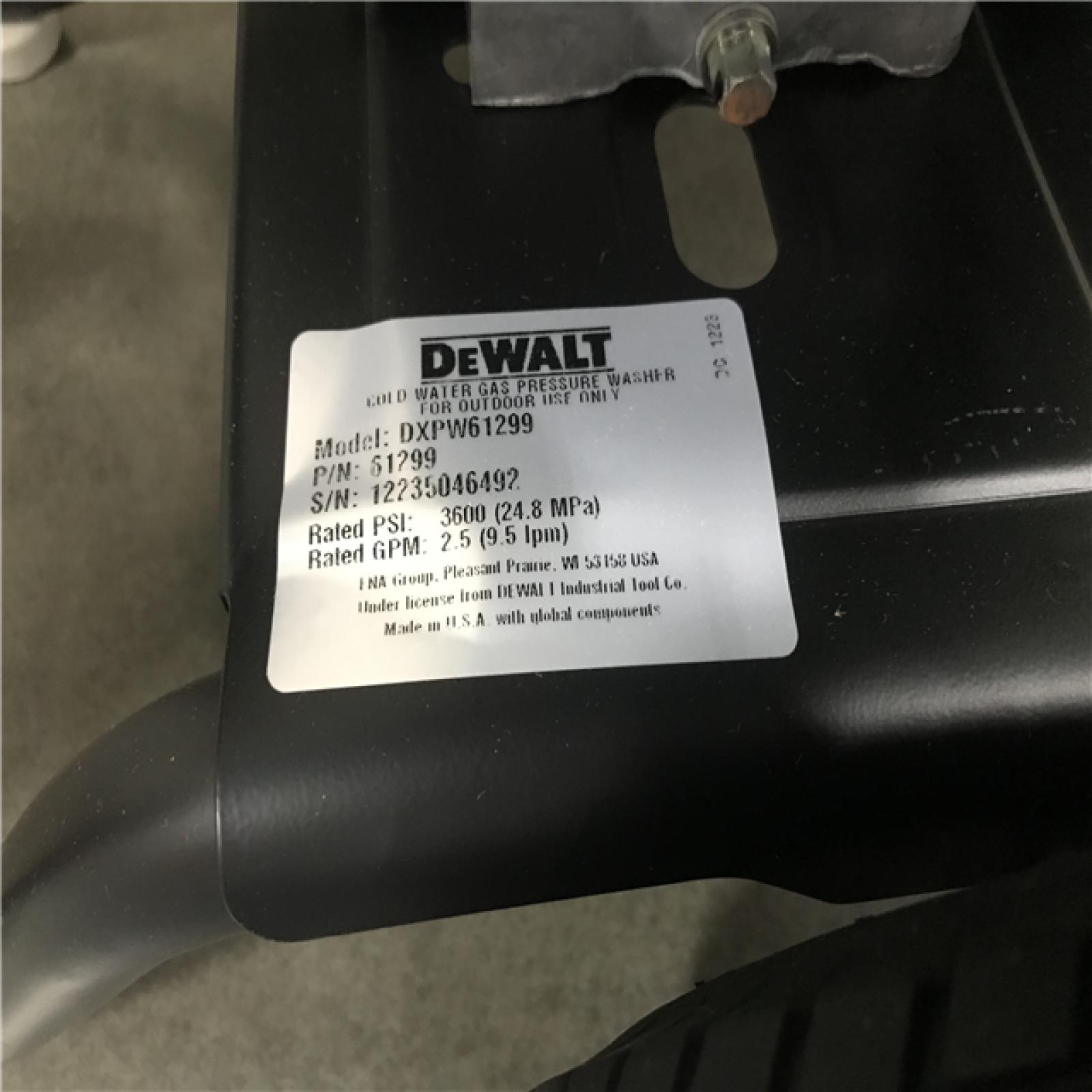 California NEW DEWALT 3600 PSI 2.5 GPM Cold Water Gas Professional Pressure Washer with HONDA GX200 Engine