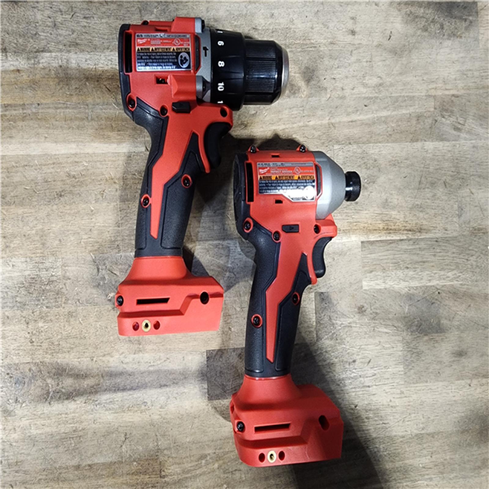 HOUSTON LOCATION - AS-IS Milwaukee M18 18V Lithium-Ion Brushless Cordless Compact Drill/Impact Combo Kit (2-Tool) W/(2) 2.0 Ah Batteries  Charger & Bag