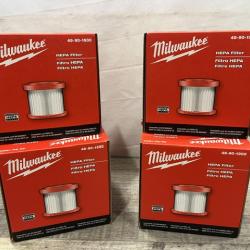 NEW - Milwaukee 18/12 HEPA Wet/Dry Vacuum Filter for Milwaukee Models 0880-20  0970-20  & 0960-20 Vacuums (Lot Of 4)