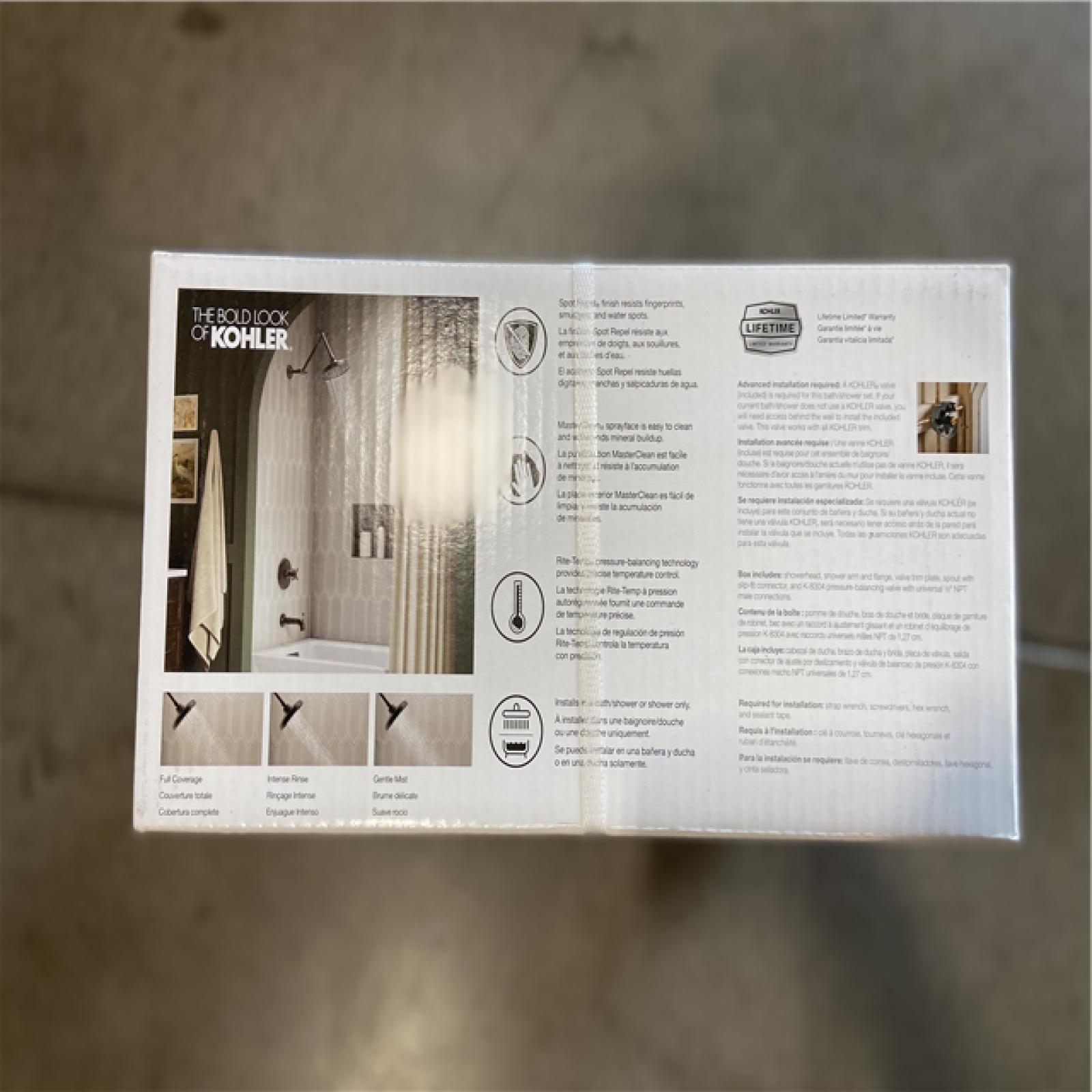 NEW! - KOHLER Paces Single Handle 3-Spray Tub and Shower Faucet 1.75 GPM in Matte Black