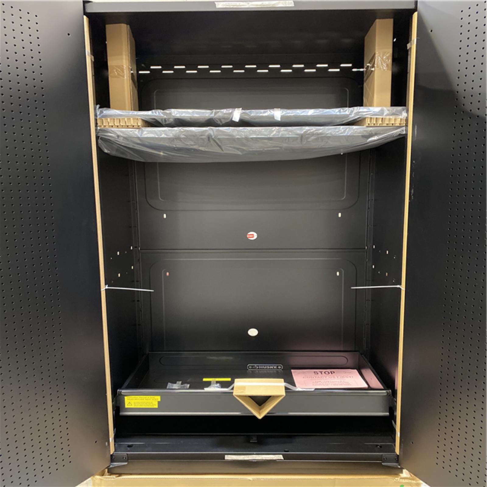 DALLAS LOCATION - Husky Extra Wide Heavy Duty Welded 20-Gauge Steel Freestanding Garage Cabinet in Black (42 in. W x 82 in. H x 24.6 in. D)