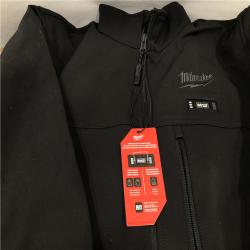 AS-IS Milwaukee Men's Large 12-Volt Lithium-Ion Cordless Tough Shell Black Heated Jacket with (1) 3.0 Ah Battery and Charger