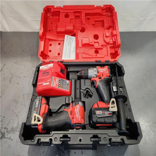 AS-IS- Milwaukee 18V Lithium-Ion Brushless Cordless Hammer Drill and Impact Driver Combo Kit
