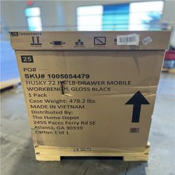 DALLAS LOCATION - Husky Tool Storage 72 in. W Standard Duty Gloss Black Mobile Workbench Tool Chest