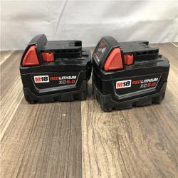 AS-IS Milwaukee 18-Volt Lithium-Ion Battery Pack (2) 5.0Ah and High Output Battery Pack (2) 6.0Ah with PACKOUT 6-Port Rapid Charger