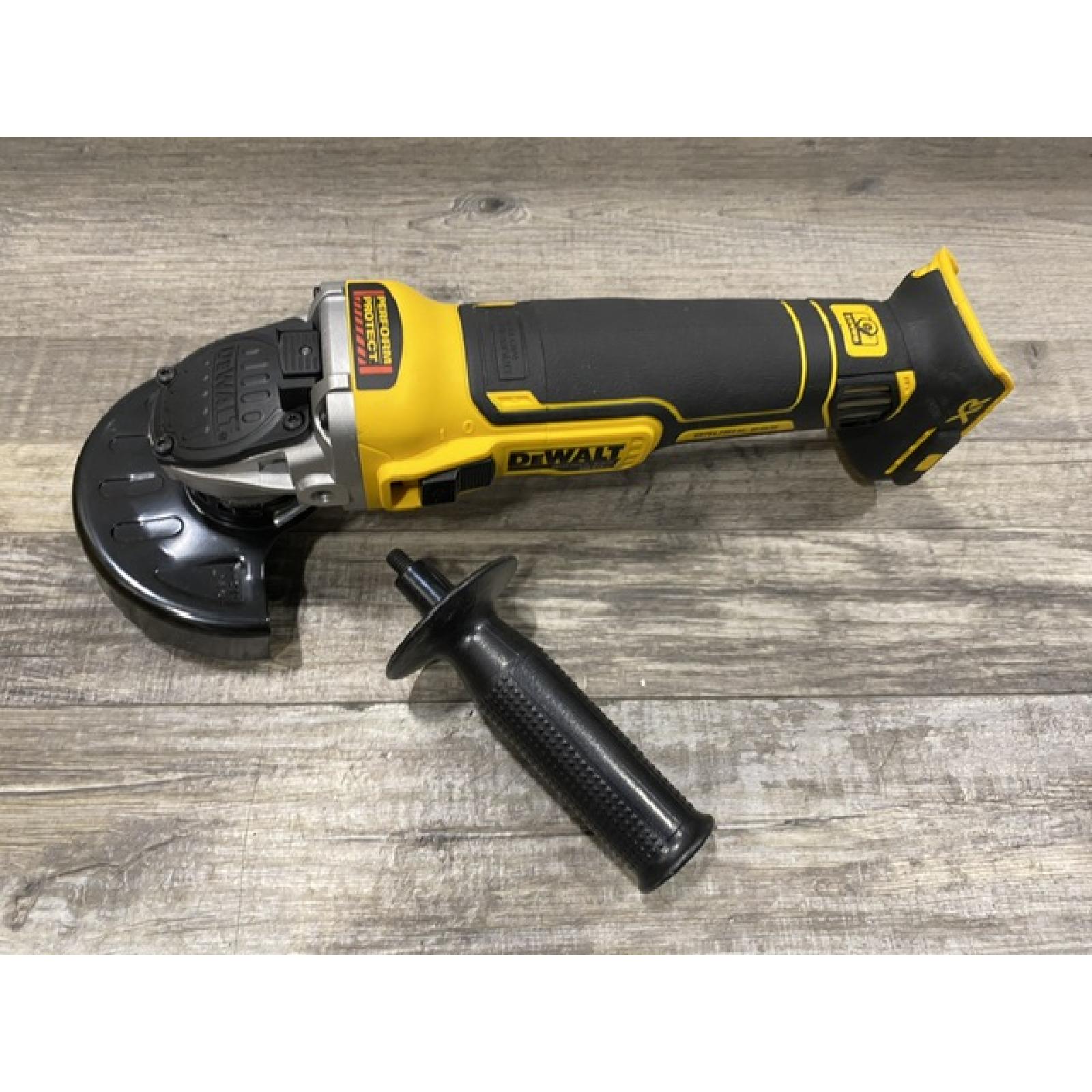 AS-IS DEWALT 20V MAX XR Cordless Brushless 4.5 in. Slide Switch Small Angle Grinder with Kickback Brake (Tool Only)