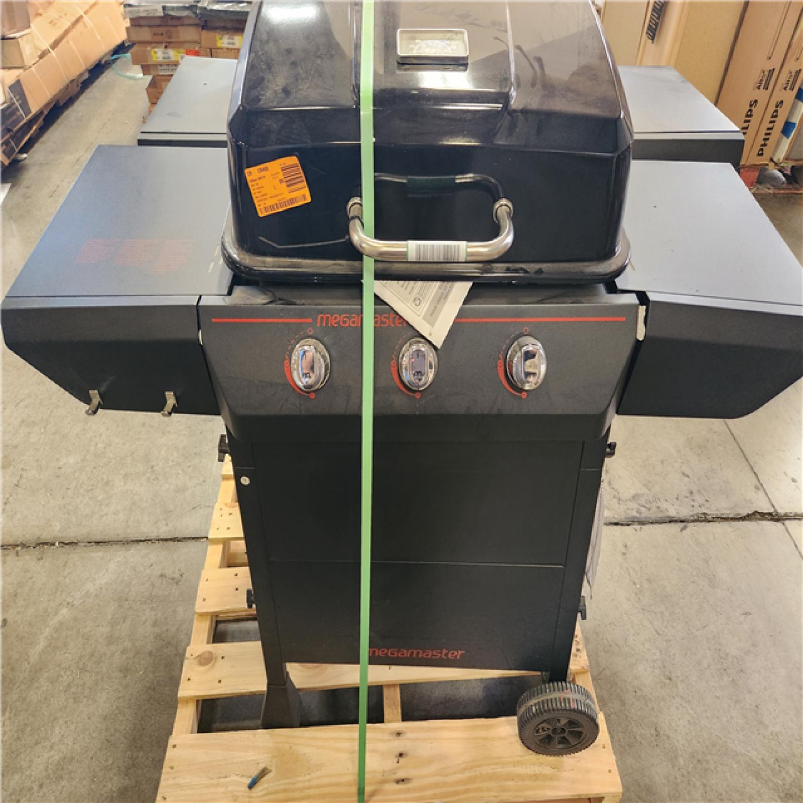 Phoenix AS-IS  2 Megamaster 3-Burner Propane Gas Grill in Black