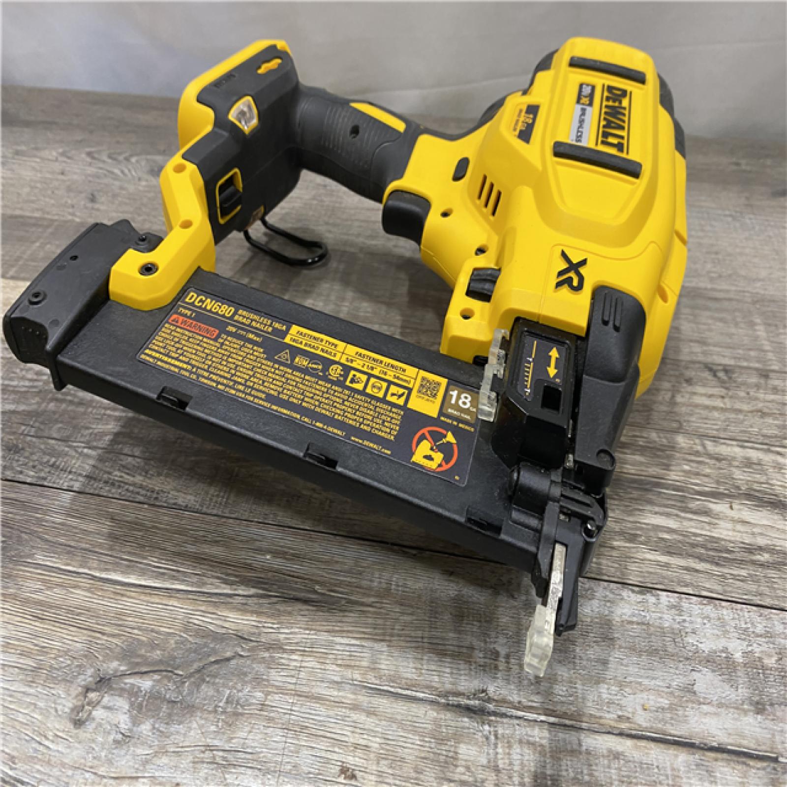 AS-IS DEWALT 20V MAX XR Lithium-Ion Electric Cordless 18-Gauge Brad Nailer (Tool Only)