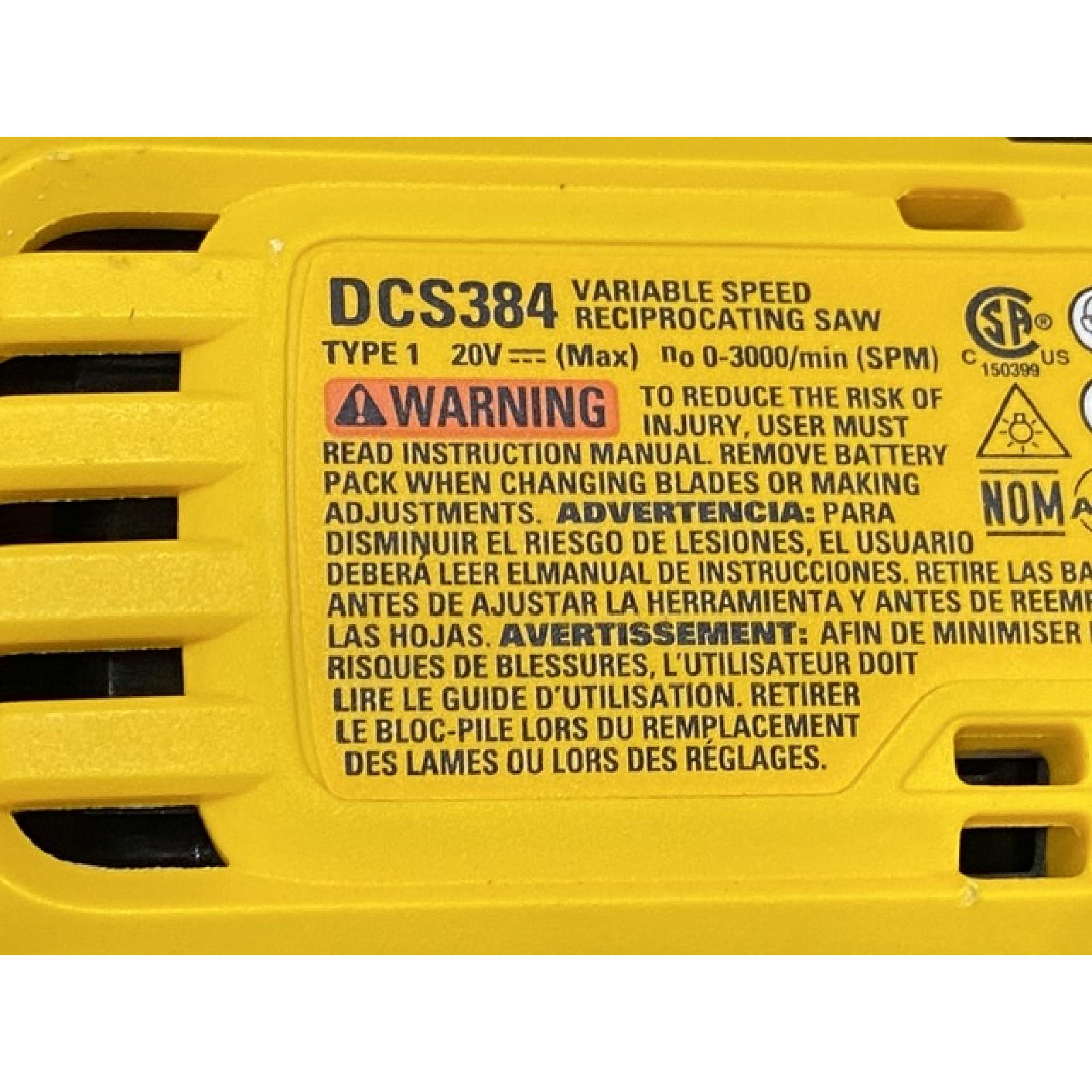 AS-IS DEWALT 20-Volt XR Cordless Reciprocating Saw (Tool Only)