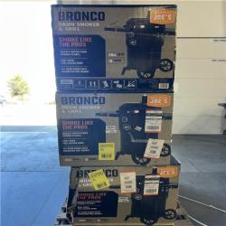 DALLAS LOCATION - DALLAS LOCATION - OKLAHOMA JOE'S Bronco 18 in. Heavy Duty Charcoal Drum Smoker and Grill with 284 sq. in. Cooking Area in Black PALLET-(6 UNITS)