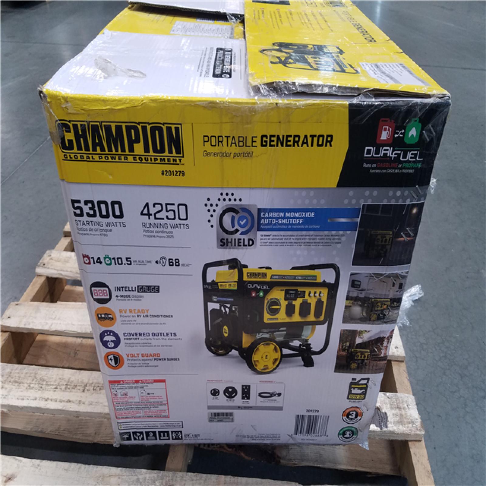 CALIFORNIA AS-IS CHAMPION DUAL FUEL PORTABLE GENERATOR