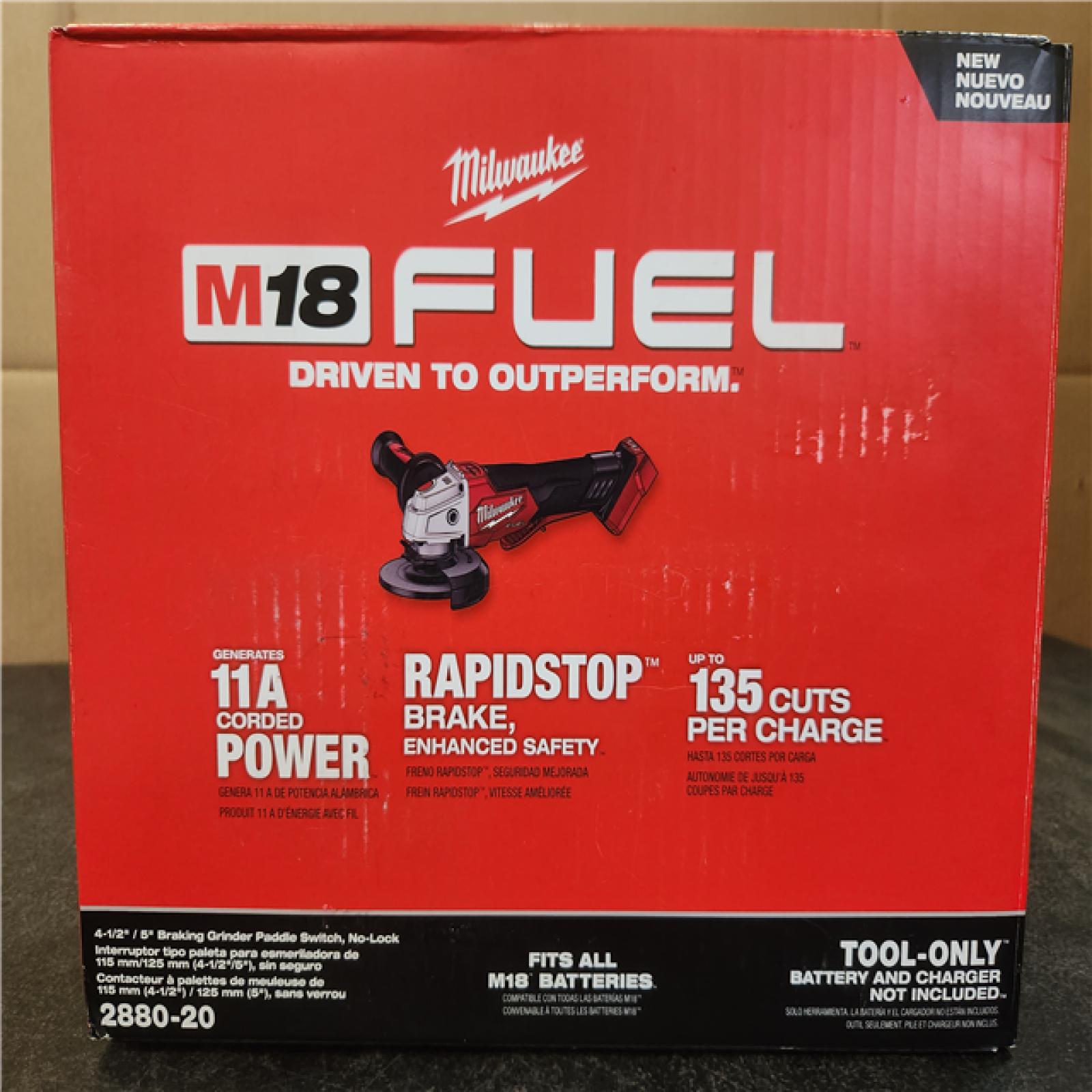 Phoenix NEW Milwaukee M18 FUEL 18V Lithium-Ion Brushless Cordless 4-1/2 in./5 in. Grinder w/Paddle Switch (Tool-Only)