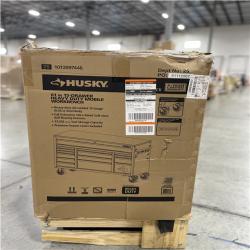 DALLAS LOCATION - HUSKY Heavy Duty 61 in. W x 22 in. D 15-Drawer Matte Black Mobile Workbench w Wood Top