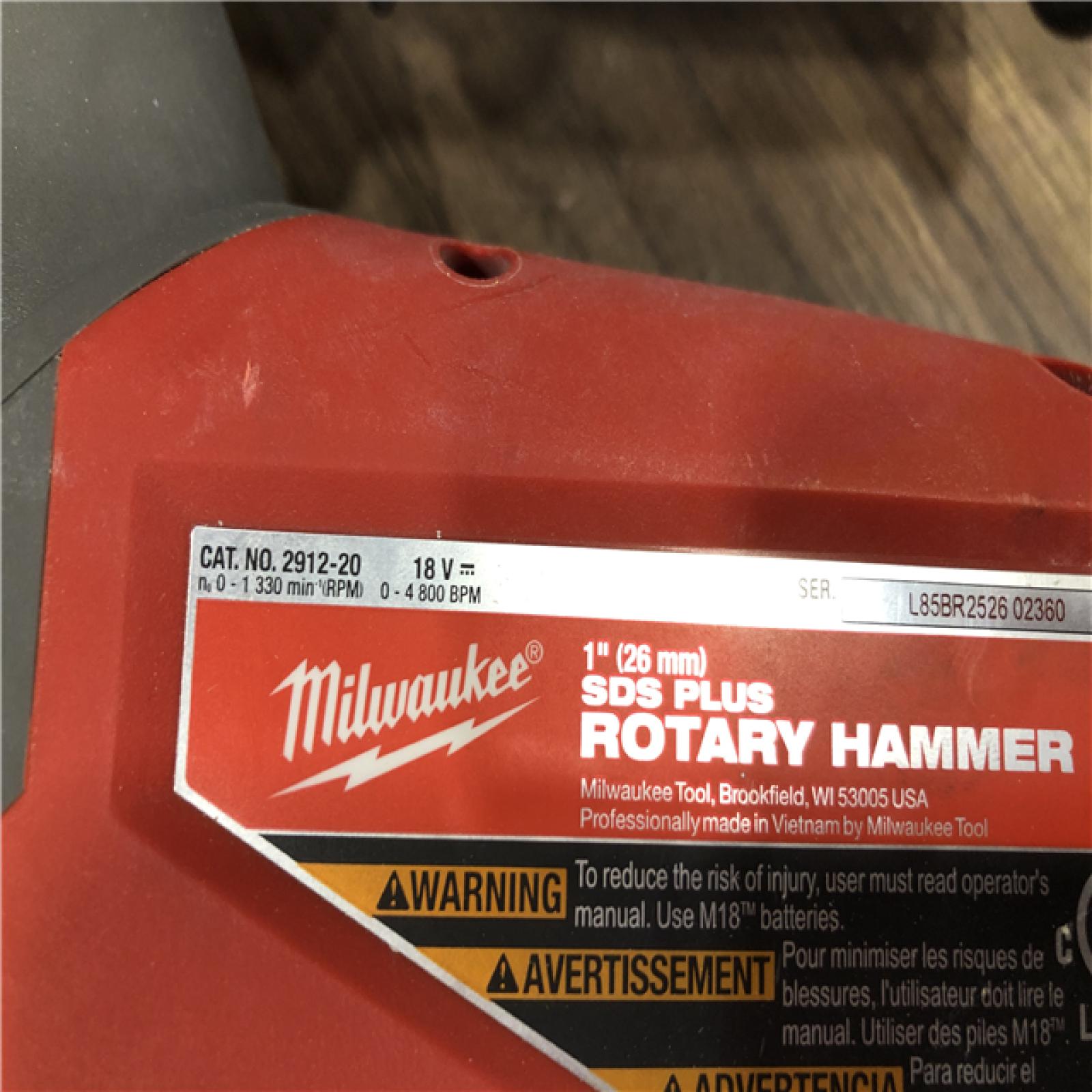 AS-IS Milwaukee FUEL 18V Lithium-Ion Brushless Cordless 1 in. SDS-Plus Rotary Hammer (Tool-Only)