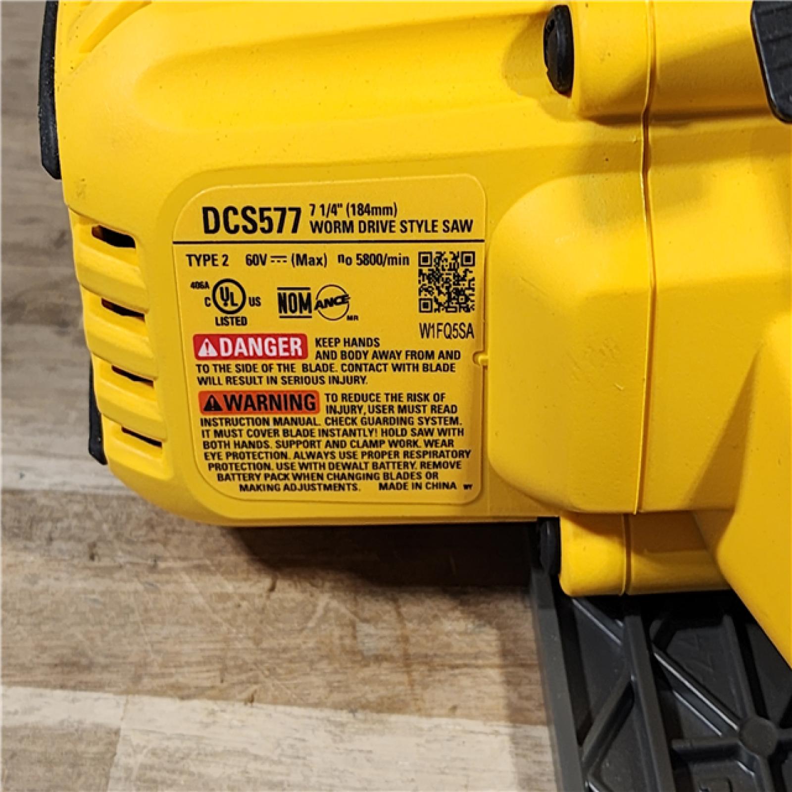 HOUSTON LOCATION - AS-IS DEWALT FLEXVOLT 60V MAX Cordless Brushless 7-1/4 in. Wormdrive Style Circular Saw (Tool Only)