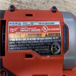 AS-IS Milwaukee 18V Lithium-Ion Compact Brushless Cordless 1/4 in. Impact Driver (Tool-Only)