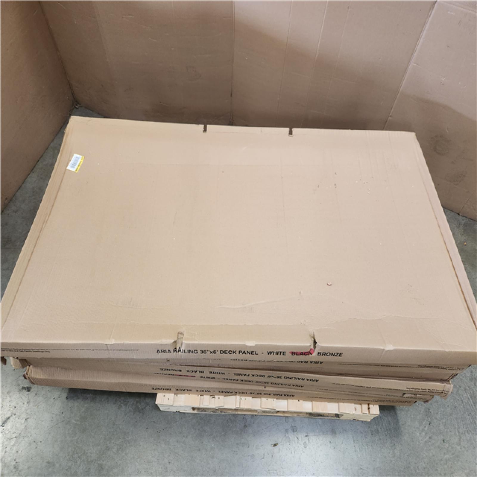 Phoenix NEW Aria Railing 36 in. x 69.43 in. Black Powder Coated Aluminum Preassembled Deck Railing Pallet (6-Boxes)