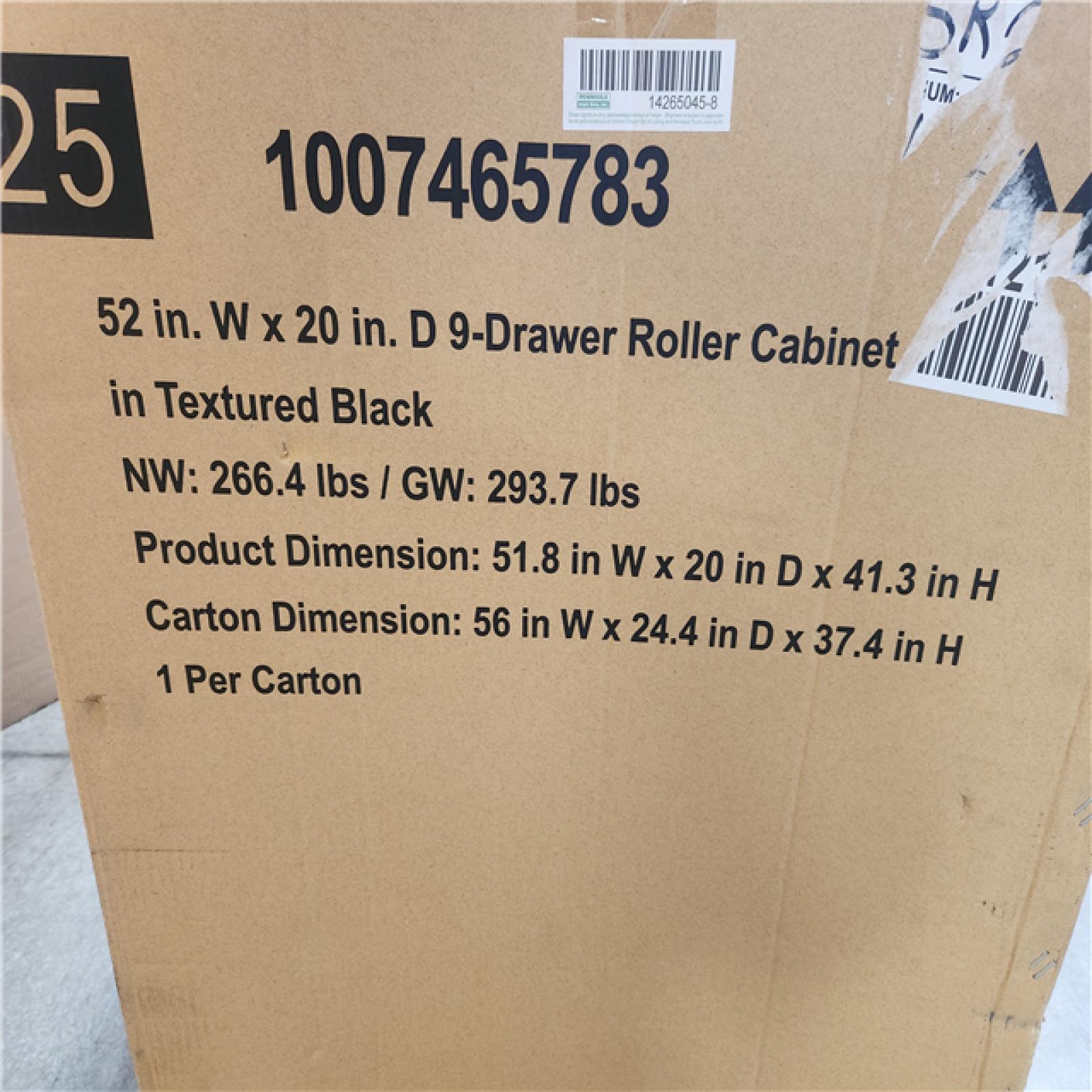 Phoenix LIKE NEW Husky Heavy-Duty 52 in. 9-Drawer Matte Black Rolling Tool Cabinet