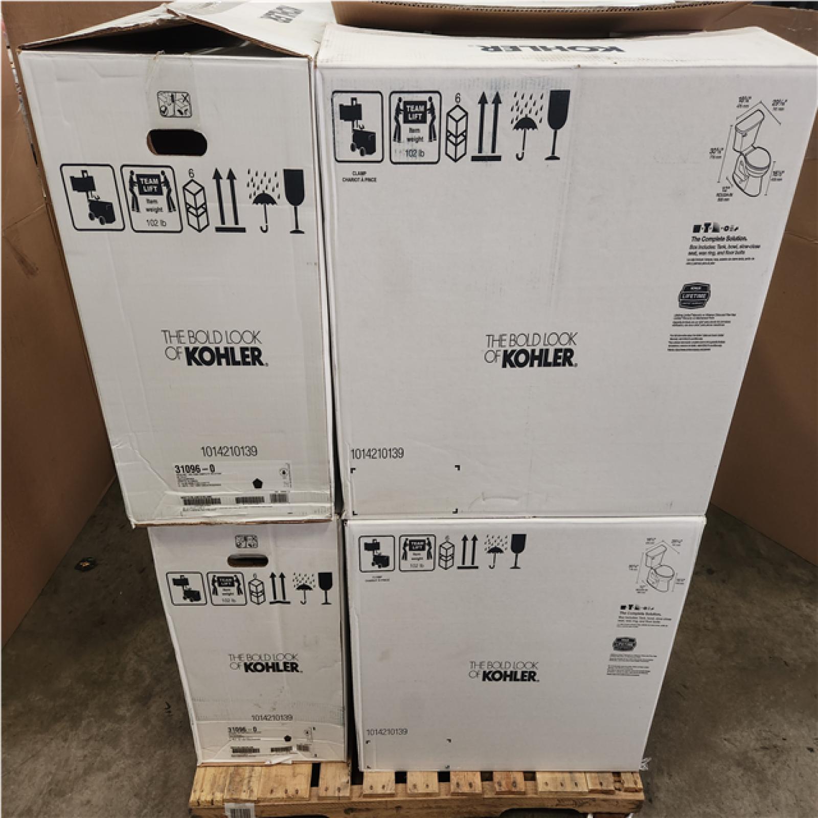 Phoenix NEW 6 KOHLER Highline Arc 2-Piece 1.28 GPF Single Flush Elongated Toilet in White (Seat Included) MUST INSPECT ON SITE