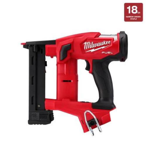 AS-IS MILWAUKEE M18 FUEL 18-Volt Lithium-Ion Brushless Cordless 18-Gauge 1/4 in. Narrow Crown Stapler (Tool-Only)