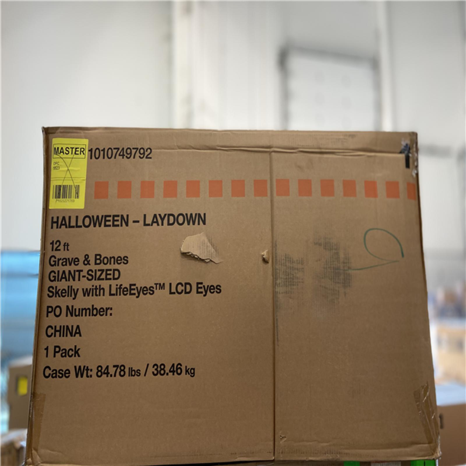 DALLAS LOCATION - Home Accents Holiday 12 ft. Grave & Bones Giant-Sized Skelly with LifeEyes™ LCD Eyes H5