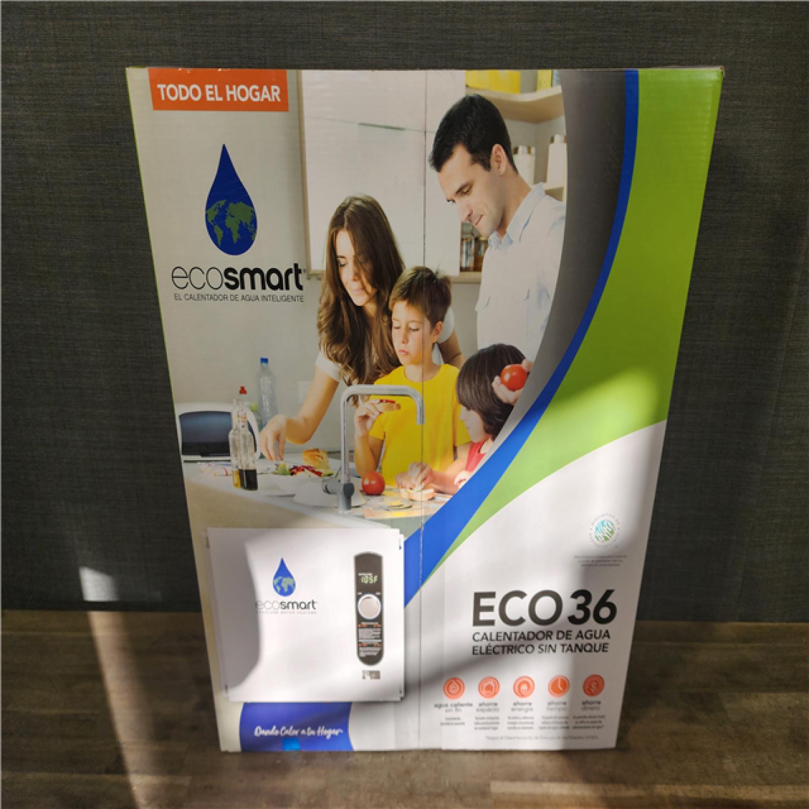 HOUSTON LOCATION - AS-IS (NEW) ECOSMART ECO36 TANKLESS ELECTRIC WATER HEATER