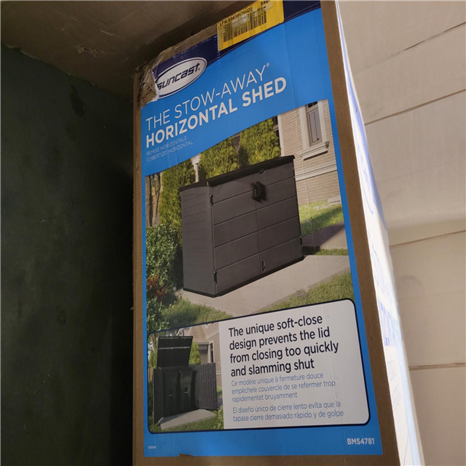 CALIFORNIA AS-IS SUNCAST THE STOW-AWAY HORIZONTAL SHED