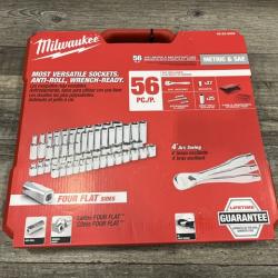 NEW - Milwaukee 3/8 in. Drive SAE/Metric Ratchet and Socket Mechanics Tool Set (56-Piece)