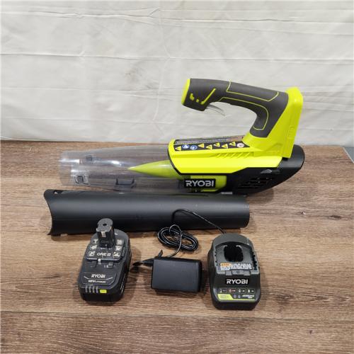 AS IS RYOBI ONE+ 18V 100 MPH 280 CFM Cordless Battery Variable-Speed Jet Fan Leaf Blower with 4.0 Ah Battery and Charger