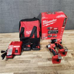 HOUSTON LOCATION - AS-IS Milwaukee 18-Volt Lithium-Ion Brushless Cordless Compact Hammer Drill/Impact Combo Kit