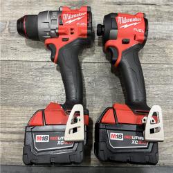 AS-IS Milwaukee FUEL 18V Lithium-Ion Brushless Cordless Hammer Drill and Impact Driver Combo Kit